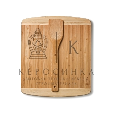 Доска разделочная TalleR TR-52204 с лопаткой, 29,5x34,5x1,9 см + 30,5 см