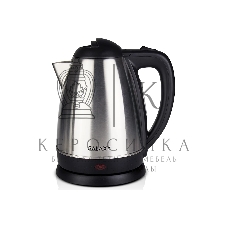 Чайник электрический Galaxy GL 0304 серый, металл, 2000 Вт, 1.8 л, съемный фильтр, шкала уровня воды