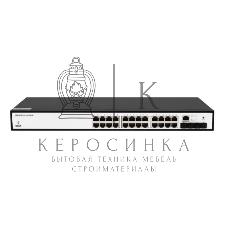 Управляемый коммутатор SNR уровня 2+, 24 порта 10/100/1000Base-T с поддержкой POE, 4 порта 1/10G SFP+, бюджет POE 370W