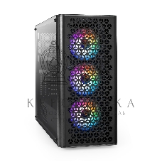 Компьютерный корпус Miditower ExeGate EVO-9202-NPX500 (ATX, БП 500NPX с вент. 12 см, с окном, 1*USB+1*USB 3.0, аудио, 3 вент. 12см с RGb подсветкой)
