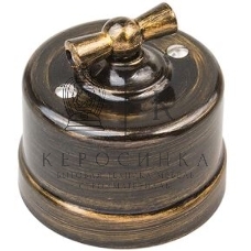 Выключатель проходной поворотный Bironi B1-201-25 1-кл. ОП Лизетта 10А IP20 ретро 4 полож. ABS-пластик бронза