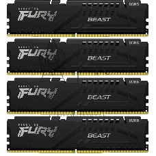 Оперативная память Kingston Fury Beast, DDR5, 64Gb (4x16GB), 6000MHz, CL40, DIMM, с радиаторами, черный
