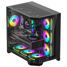 Компьютерный корпус Formula V Line Crystal Z6 Black, ATX, Left & Front & Bevel side Tempered Glass, TYPE-C*1, USB3.0*2