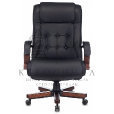 Кресло руководителя Бюрократ T-9926WALNUT черный, кожа, крестовина металл/дерево