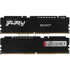 Оперативная память Kingston Fury Beast, DDR5, 64GB (2x32GB), 5600MHz, CL40, DIMM, радиатор, черный