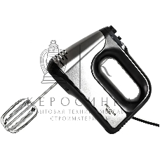 Миксер SUPRA MXS-591 500 Вт, 6 скоростей, режим Турбо, насадки для взбивания яиц и крема, насадки для замеса тяжелого теста, корпус металл/пластик, черный)