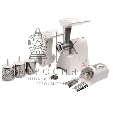 Мясорубка электрическая ЛЕПСЕ Гамма-7-01-02 белый, 700 Вт, 0.6 кг/мин, защита от перегрузки, насадки - 5