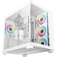 Компьютерный корпус Deepcool CG530 4F WH без БП, боковое окно (панорама), 3x120мм ARGB Reverce вентилятора на боковой стенке, 1x120мм ARGB вентилятор сзади, белый, ATX