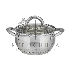 Кастрюля WEBBER BE-351/2 1,9 л, 16 см, из нержавеющей стали со стеклянной крышкой