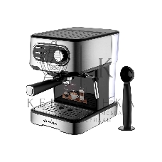 Кофеварка рожковая BRAYER BR1104 серебристый/черный, исп. кофе - молотый, 1,5 л, 1100 Вт, 15 бар