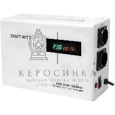 Настенный стабилизатор напряжения SMARTWATT AVR SLIM 1500RW (100W - 260W, 1500VA, 1.5 кВт, 50 Гц, розеток - 2, LED-диспл
