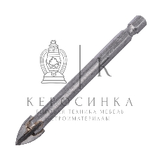 Сверло по керамической плитке Denzel 10 мм, крестовая пластина, 6-гр. хвостовик