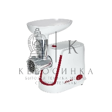 Мясорубка электрическая АКСИНЬЯ КС-2002 белый, 2000 Вт, 1.7 кг/мин, реверс, защита от перегрузки, насадки - 5