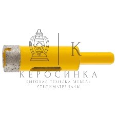 Сверло алмазное по керамограниту Denzel 18 мм, мокрое резание, 6-гранный хвостовик