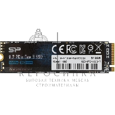 Накопитель SSD Silicon Power P34A60, 512Gb, M.2 2280, PCIe 3.0 x4, NVMe, R/W 2200/1600