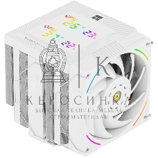 Кулер для процессора Thermalright Phantom Spirit 120 Digital SNOW (4-pin PWM, LED temp., 160mm, Ni/CU, 7x6mm, ARGB, 2x120mm, 69CFM, 27dBA, 2150RPM, S: 1851, 1700, 1200, 115X, AM5, AM4, white)