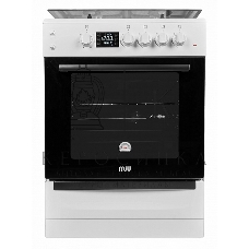 Плита комбинированная MIU 6040 ЕRPDCHK белый, конфорок 4 шт газовых, духовка 65 л, 60 см x 85 см x 60 см