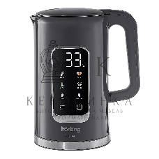 Чайник электрический Korting Чайник электрический Korting, объем 1.7 л, электронное управление, цифровой дисплей, 5 температурных режимов, автоотключение, серый