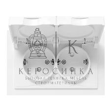 Розетка 2-м EKF UP1-SOW-211-44 СП Эпика 16А IP44 с заземл. защ. шторки с рамкой с крышками механизм бел.