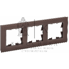 Рамка 3-местная IEK BRITE РУ-3-2-БрТБ стекло темная бронза
