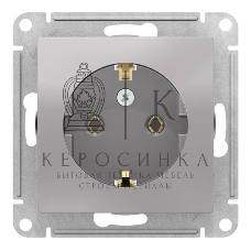 Механизм розетки 1-м СП AtlasDesign с заземл. 16А алюм. SchE ATN000343