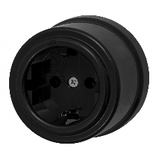 Розетка Bironi B1-101-23 1-м ОП Лизетта 16А IP20 ретро с заземлением ABS-пластик черный