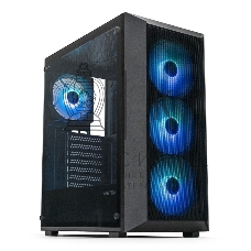 Компьютерный корпус XASTRA A406 4ARGB Black ATX/Mesh/tempered glass/4x120мм ARGB PWM fans/A406-4FC12A