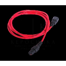 Шнур питания с фиксатором REM IEC 60320 C13/IEC 60320 C14, 10 А/250 В (3 * 1,0), 3 м, красный R-10-Cord-C13-C14-3-Red