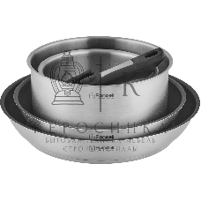 Набор Rondell RDS-1315, 5 предм: Кастрюли б/кр 16 см (1,4 л), 20 см (2,8 л), сковороды б/кр 26x5 см, 28x5 см, съемная