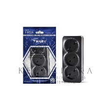 Розетка 3-м TOKOV ELECTRIC ОП Frea 16А IP20 250В без заземл. АБС-пластик, карбон