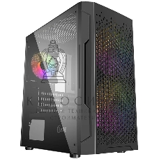 Компьютерный корпус Powercase Mistral Micro Z3B Mesh LED, Tempered Glass, 2x 140мм + 1х 120мм 5-color fan, черный, mATX (CMIMZB-L3)