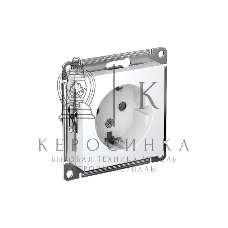 Механизм розетки 1-м СП AtlasDesign с заземл. 16А белый, SchE ATN000143