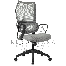 Кресло руководителя Бюрократ Sigma 2 серый, сетка/ткань, крестов. пластик