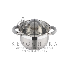 Кастрюля MALLONY Felicita нержавеющая сталь, со стеклянной крышкой, 2,9 л, d-18