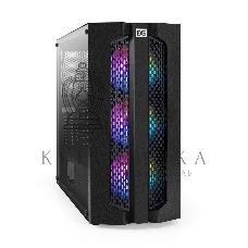 Компьютерный корпус Miditower ExeGate EVO-9205-EVO800 (ATX, БП EVO800RGb с вент. 12 см, с окном, 1хUSB+1хUSB 3.0, аудио, черный, 3 вент. 12см с RGb подсветкой)
