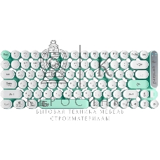 Клавиатура беспроводная Gembird KBW-9, 80кл, подсветка 6 цв, BT 5.1/радио/USB, белая