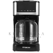 Кофеварка капельная Hyundai HYD-1212 черный/серебристый, исп. кофе - молотый, 1.8 л, 900 Вт.