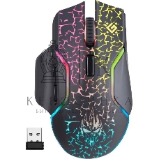 Мышь беспроводная Defender Oneshot GM-067 черный, 3200 dpi, радиоканал, USB, кнопки - 7