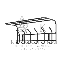 Вешалка с полкой Ника-Премиум ВП6М/Ч черная, 6 крючков