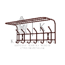Вешалка с полкой Ника-Премиум ВП6М/А медный антик, 6 крючков