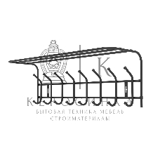 Вешалка с полкой Ника-Премиум ВП8М/Ч черная, 8 крючков
