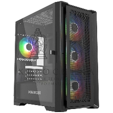Компьютерный корпус Powercase ByteFlow Micro Black, Tempered Glass, 4х 120мм ARGb fans, ARGb HUB, черный, mATX (CAMBFB-A4)