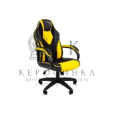 Кресло игровое Chairman game 17 экопремиум, черный/желтый