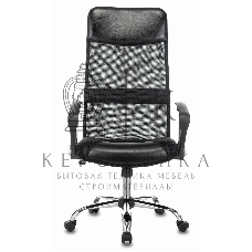 Кресло руководителя Бюрократ CH-600SL черный, искусст.кожа, сетка/ткань, крестовина металл хром