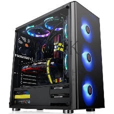 Компьютерный корпус V200 TG RGb CA-1K8-00M1WN-01 Black/Win/SPCC/Tempered Glass*1/120мм RGb Fans*3 + 120мм Standard Fan*1/MB Sync