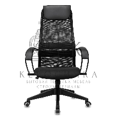 Кресло руководителя Бюрократ CH-607 TW-01 черный, сетка/ткань с подголов. крестовина пластик