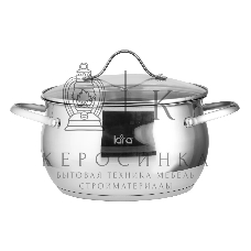 Кастрюля LARA LR02-35 Apple 6,1 л 24x13,5 см, нержавеющая сталь, крышка стекло