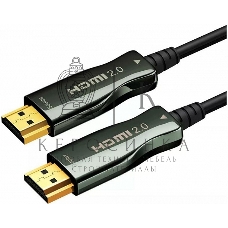 Кабель HDMI AOC-HM-HM-30M Wize, оптический, 30 м, 4K/60HZ, v.2.0, ARC, 19M/19M, черный, коробка
