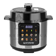Скороварка-мультиварка электрическая Endever Vita-133 черный/стальной, 1200 Вт, 6 л, 12 авторежимов работы, книга рецептов, 2 шт/уп.