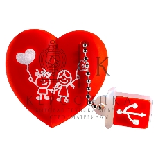 Флешка USB Smartbuy Wild Heart (SB32GbHeart), 32Gb, USB 2,0, R/W 25/15, красное Сердце